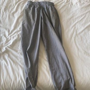 Checked high waisted pants